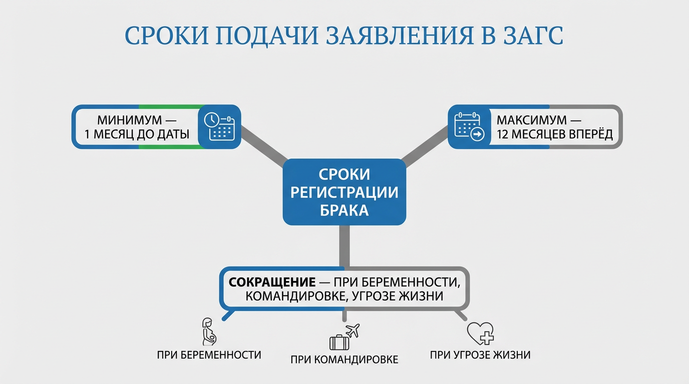 Сроки подачи заявления в ЗАГС